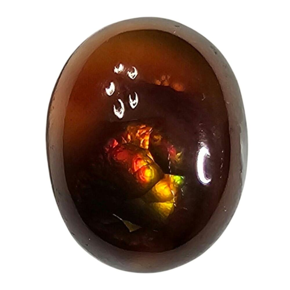 Natural Fire Agate Oval Cabochon 7.25 CT Iridescent Loose Gemstone